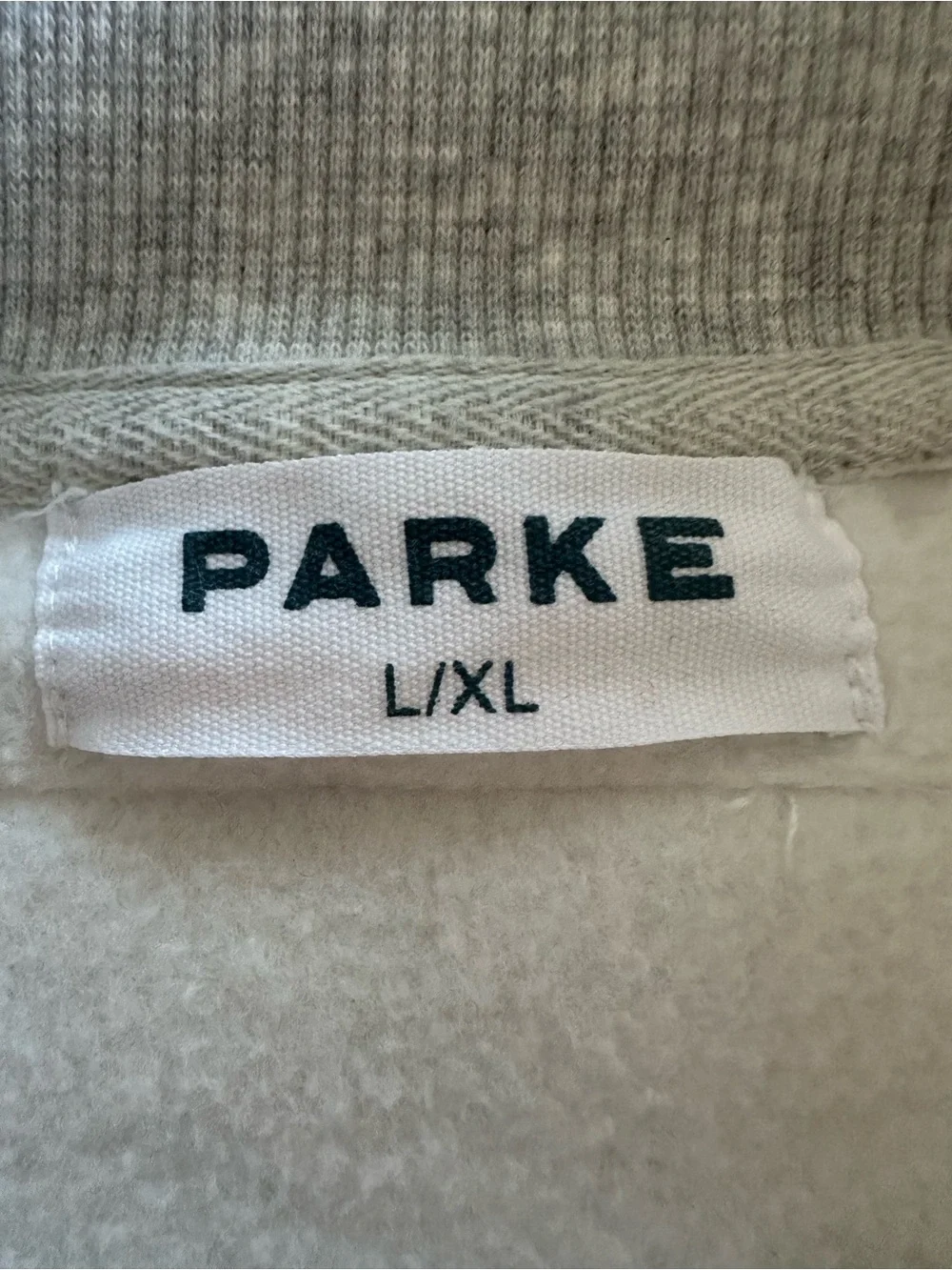 Parke x Stoney Clover Lane Mockneck Heather Gray Blue Gingham L/XL - Picture 4 of 6